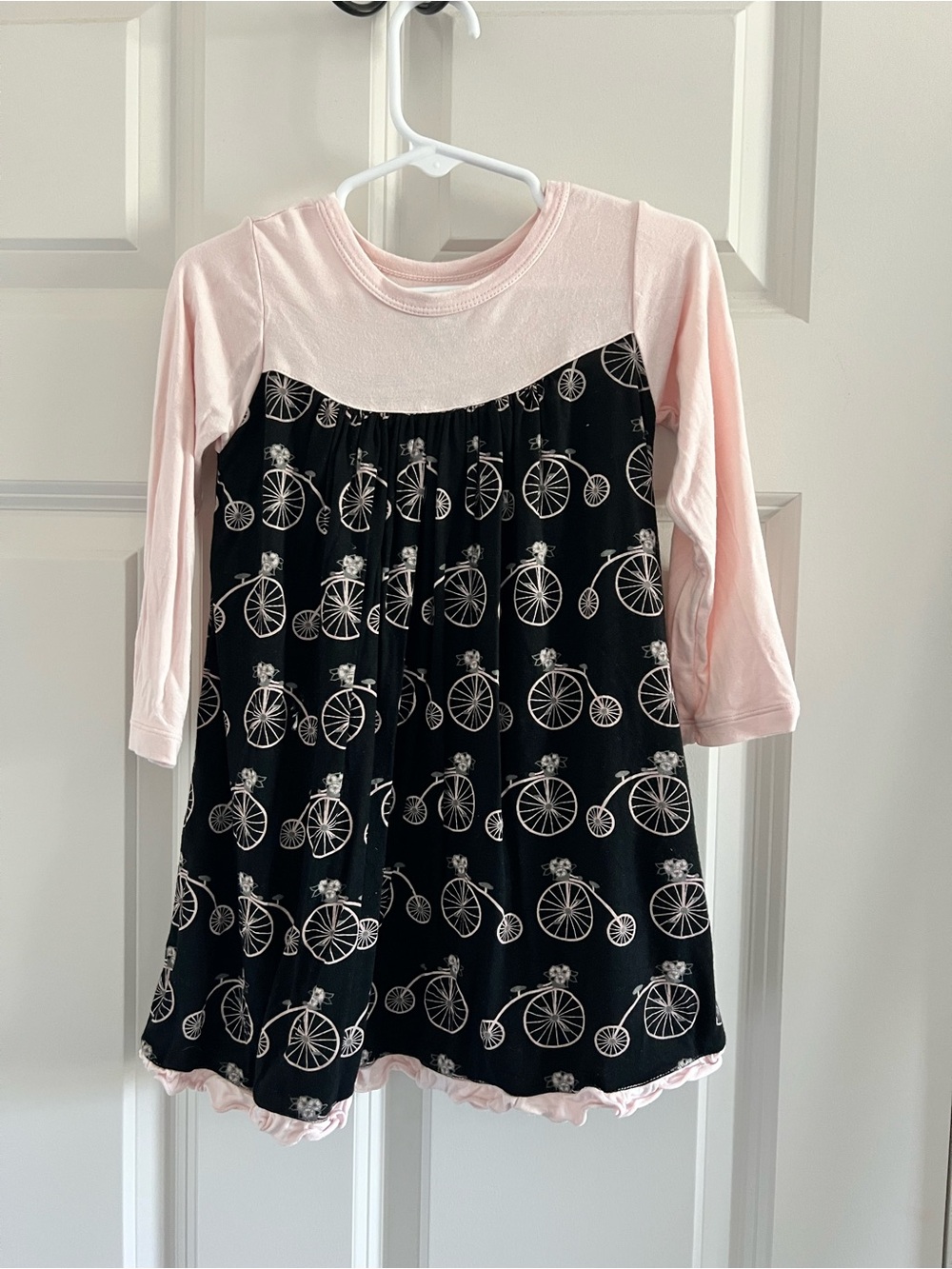 Kickee Pants Pink and Black Bicycle Dress